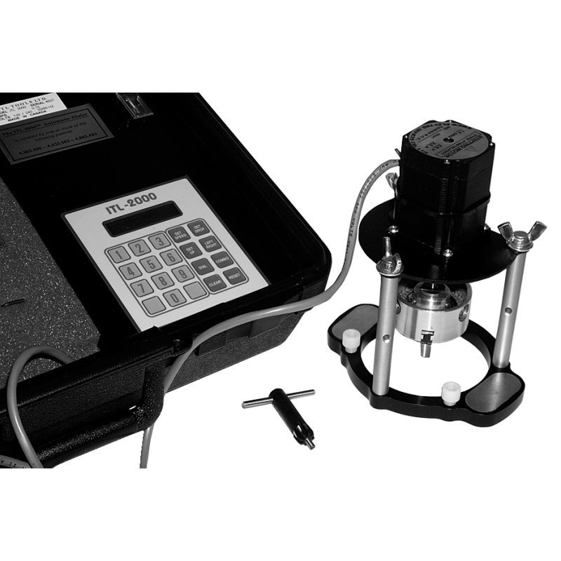ITL 2000 safe dialer with keypad control unit in its case and the motor on a three-post mount
